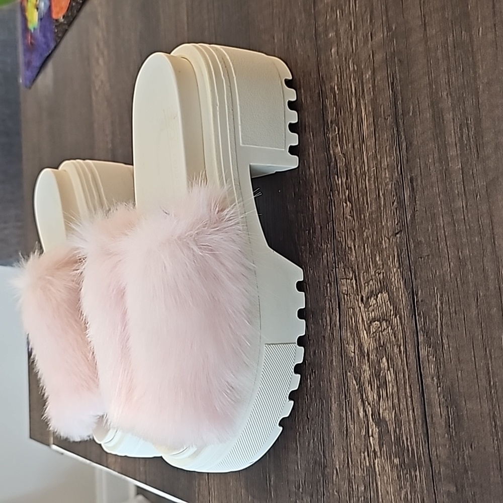 Chunky White Platform Sandals - image 2